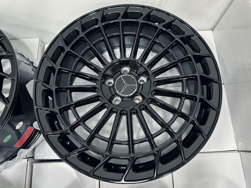 4 Gloss Black 20" Mercedes 5X112 Wheels E300 E350 S450 S550 Staggered AMG Rims
