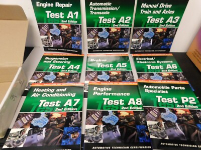 Delmar ASE Test Prep Exam Manual Automotive A1 A2 A3 A4 A5 A6 A7 A8, 8 Vol Set P