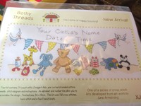 NEW XJA7 BOTHY THREADS BABY BIRTH HEART SAMPLER 27 x 24cm CROSS STITCH KIT