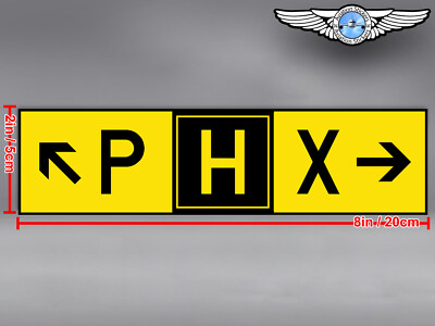 2x PHX PHOENIX SKY HARBOR AIRPORT TAXIWAY SIGN DECAL STICKER