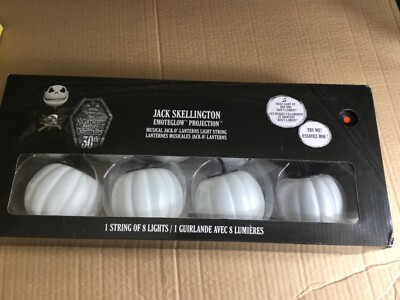 Disney Jack Skellington Singing Musical Animated String Lights Halloween Face Nw