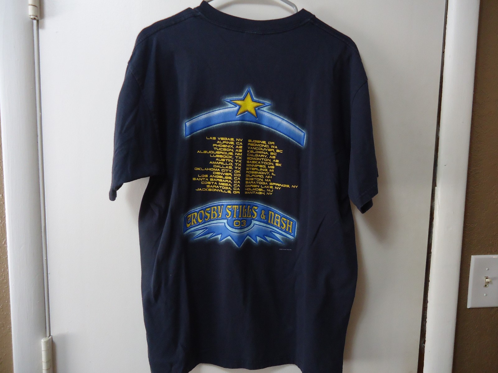 MENS SIZE L CROSBY STILLS & NASH 03 AN EVENING WITH CONCERT WORLD TOUR 2003 CSN