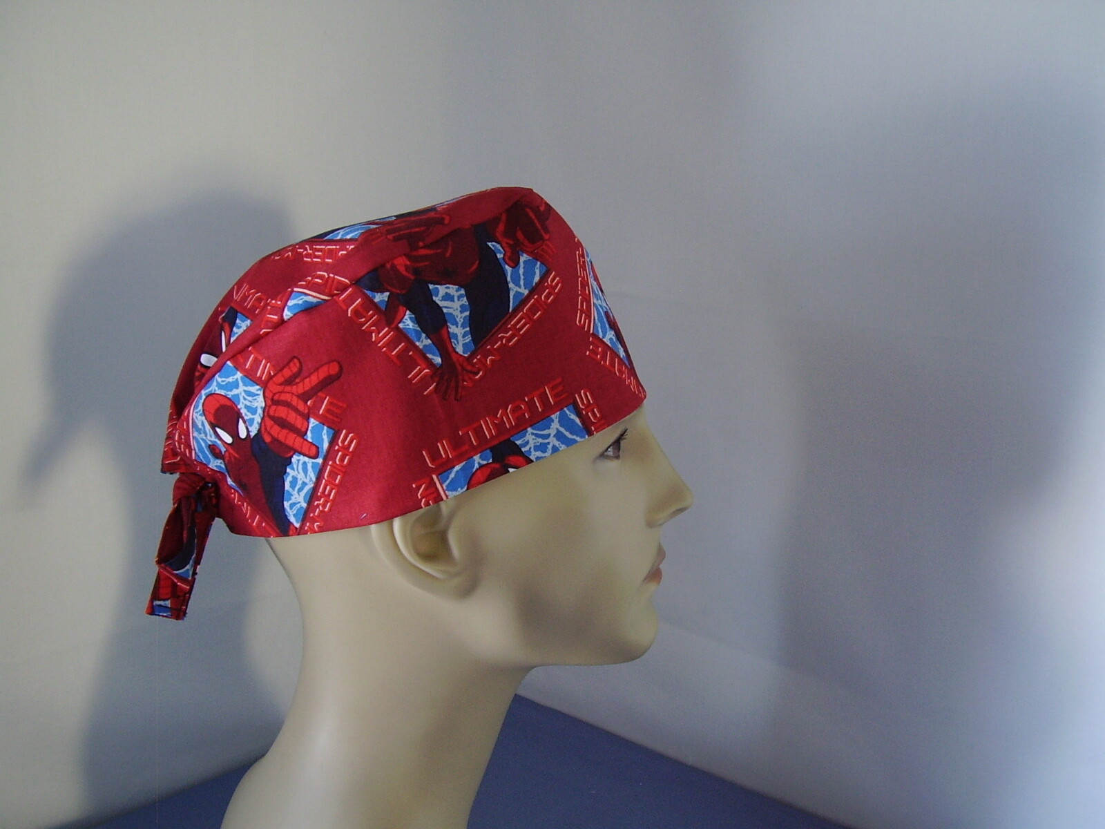 Scrub Hat Surgical Tieback Cap - Spiderman - Red - One size