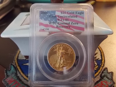 2001 1 of 150 Gold, Silver Eagle Set PCGS WTC World Trade Center 911
