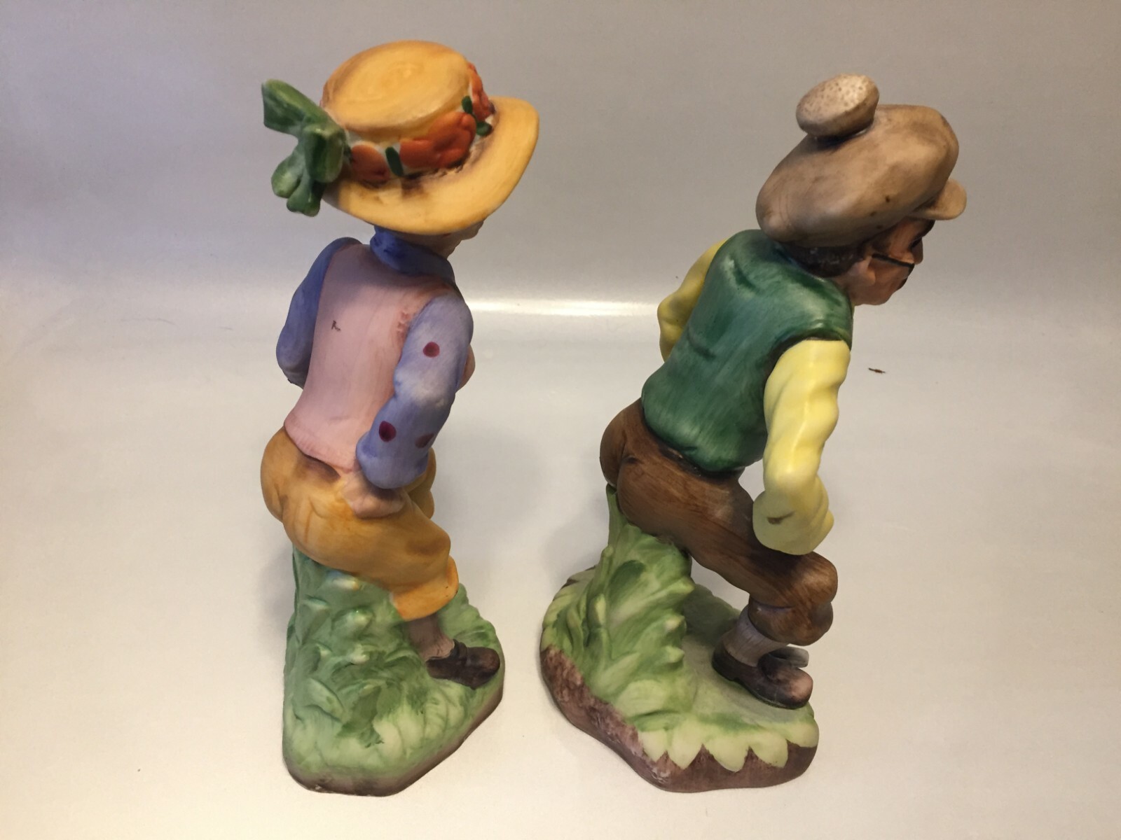 Lefton Japan Porcelain Figurine Old Man & Woman Golfers - XU302