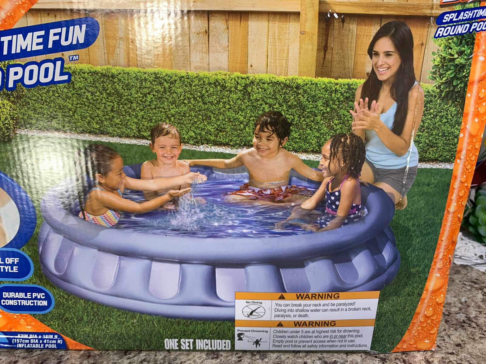 Banzai Splashtime Fun Inflatable Round Pool 62