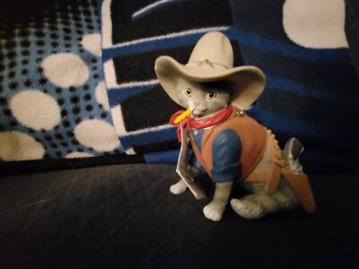 Hamilton Collection Spurs N Fur Kitty Cowboys collection ''One Bad Out-Claw'' Rare