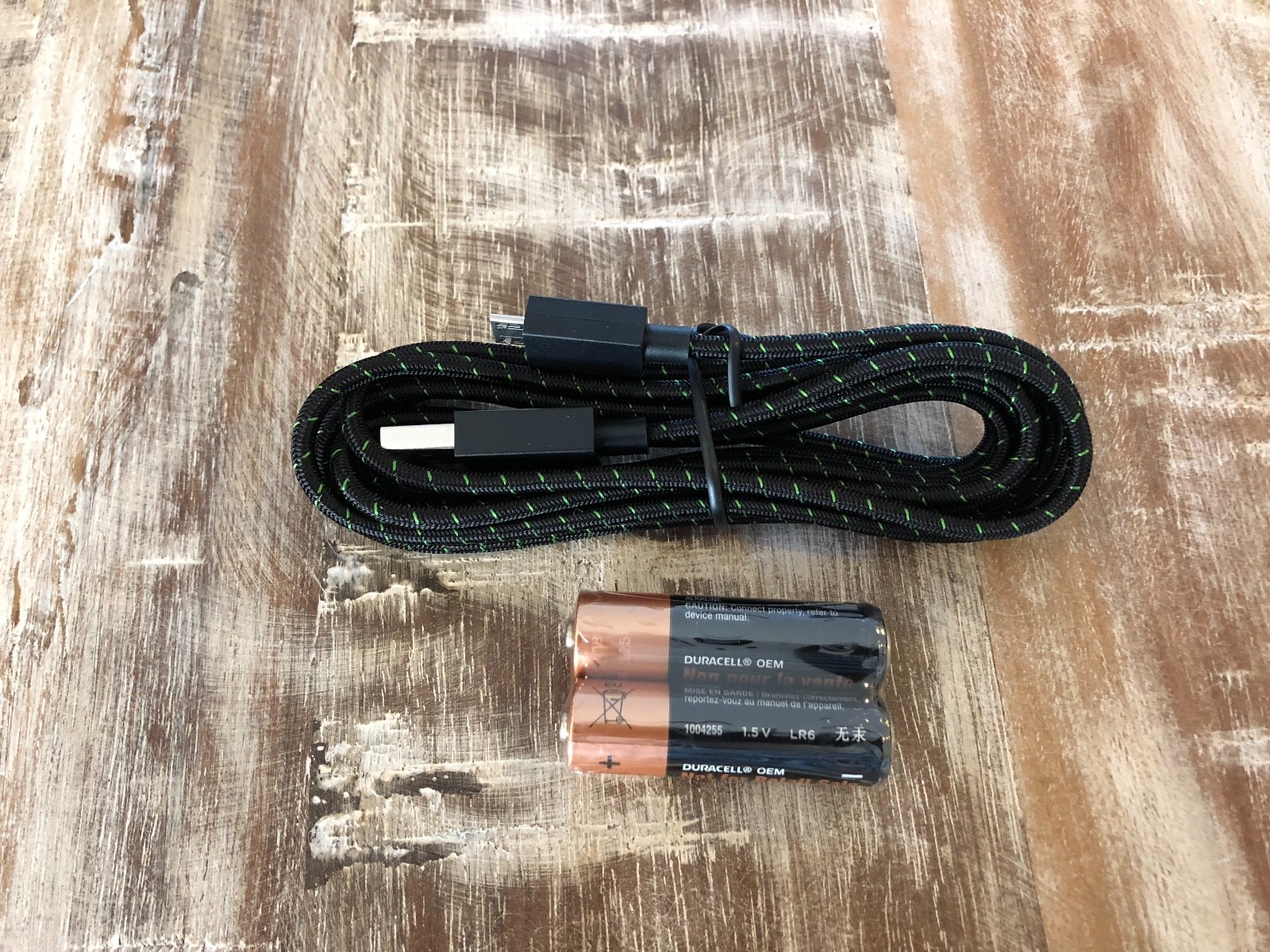 Lot of 2~Xbox One Elite Gaming Controller 9ft Braided USB Cable & AA Batteries