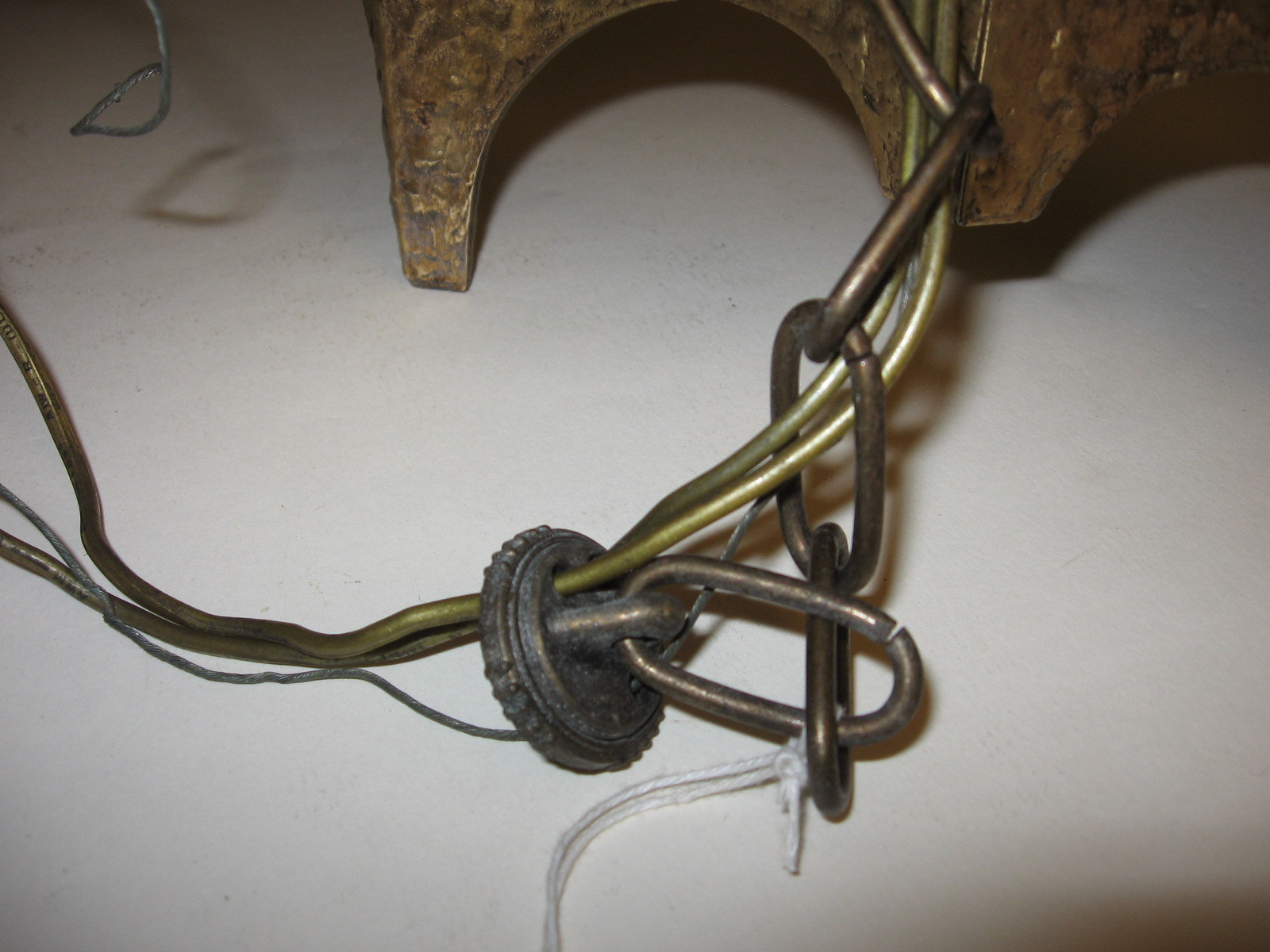 MID CENTURY MODERN BRUTALIST METAL CHANDELIER HANGING LAMP LIGHT FIXTURE