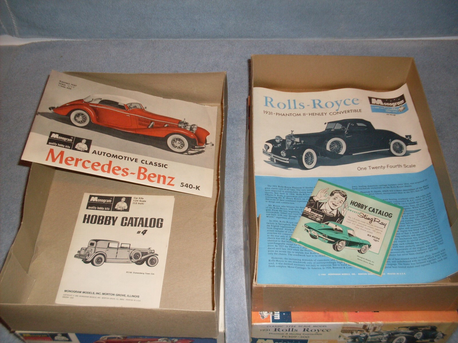 Vintage Monogram Empty Boxes + Plus Mercedes & Rolls Royce 1965 & 1966