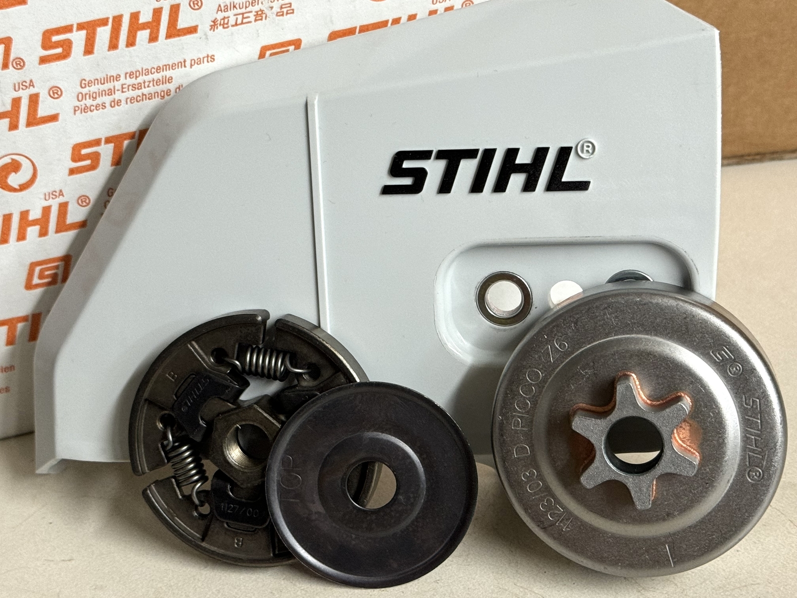 STIHL OEM CHAIN SPROCKET CLUTCH BUNDLE 1123 640 1705 / 2003 / 2050 STRIP MS170 - Picture 1 of 6