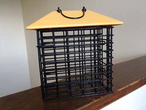 Double Suet Metal Bird Feeder w/ Weather Guard by Stokes Select *YELLOW*