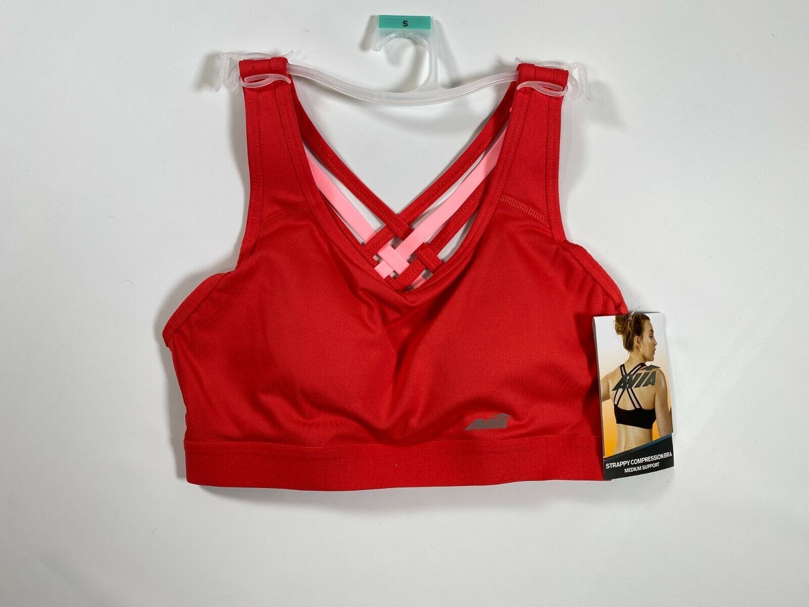 Womens Avia Begonia Pink Strappy Compression/Sports Bra Small S NEW! NWT