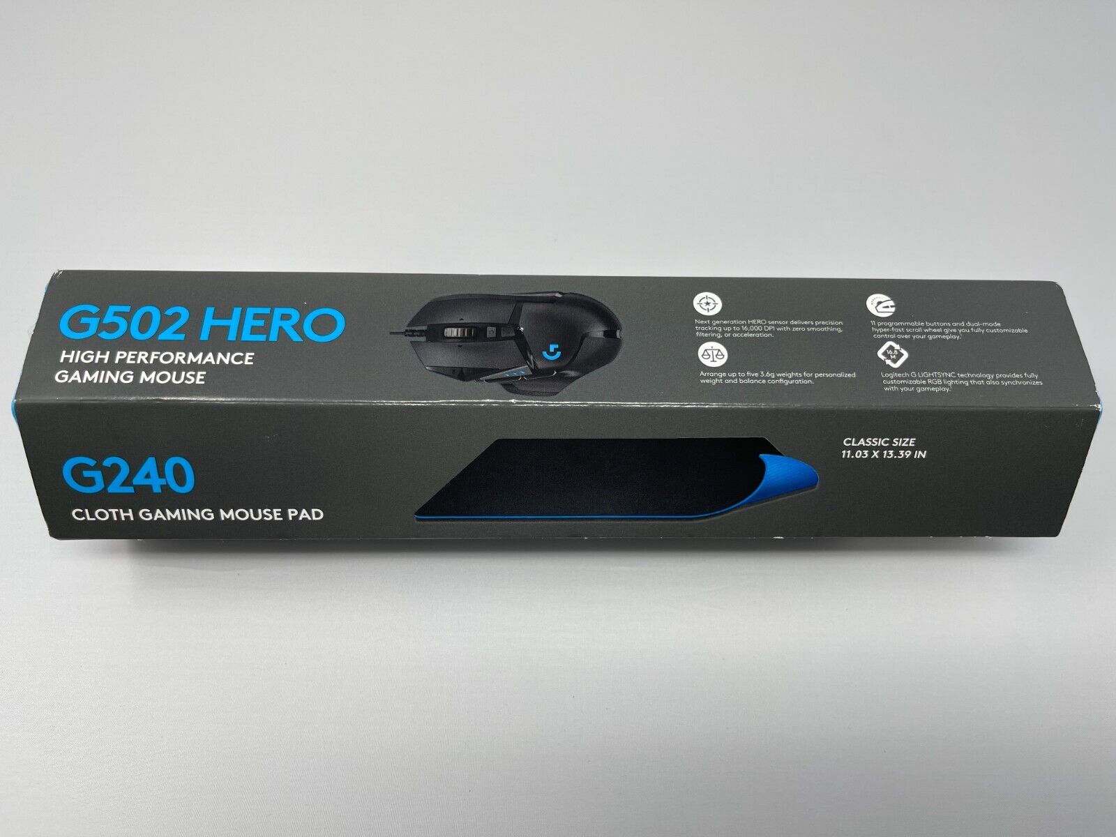 Logitech G502 HERO High Performance Gaming Mouse, G240 Cloth Logitech G502 HERO High Performance Gaming Mouse, G240 Cloth