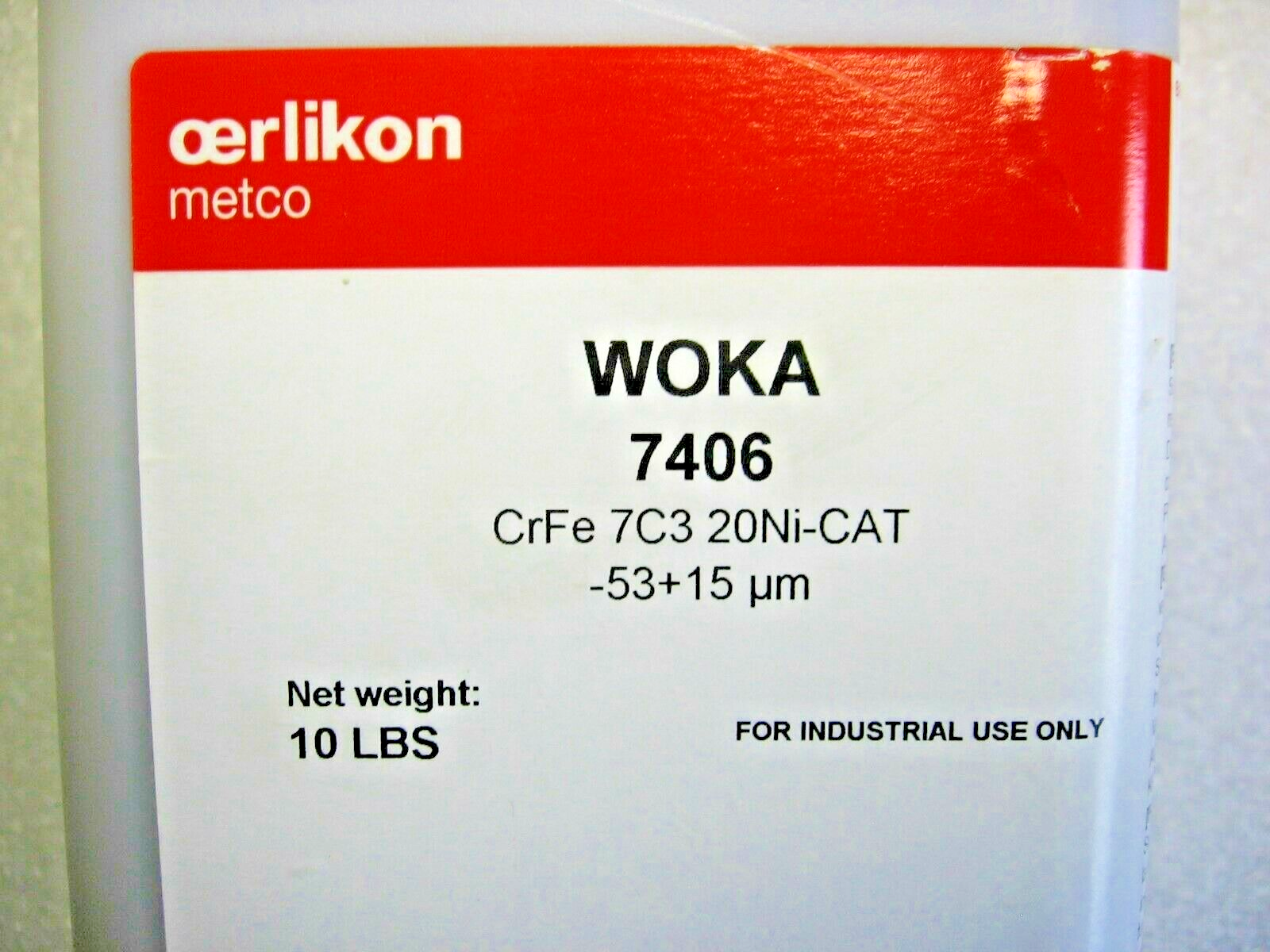 10 Lbs. Oerlikon Metco WOKA 7406 Metal Thermal Powder
