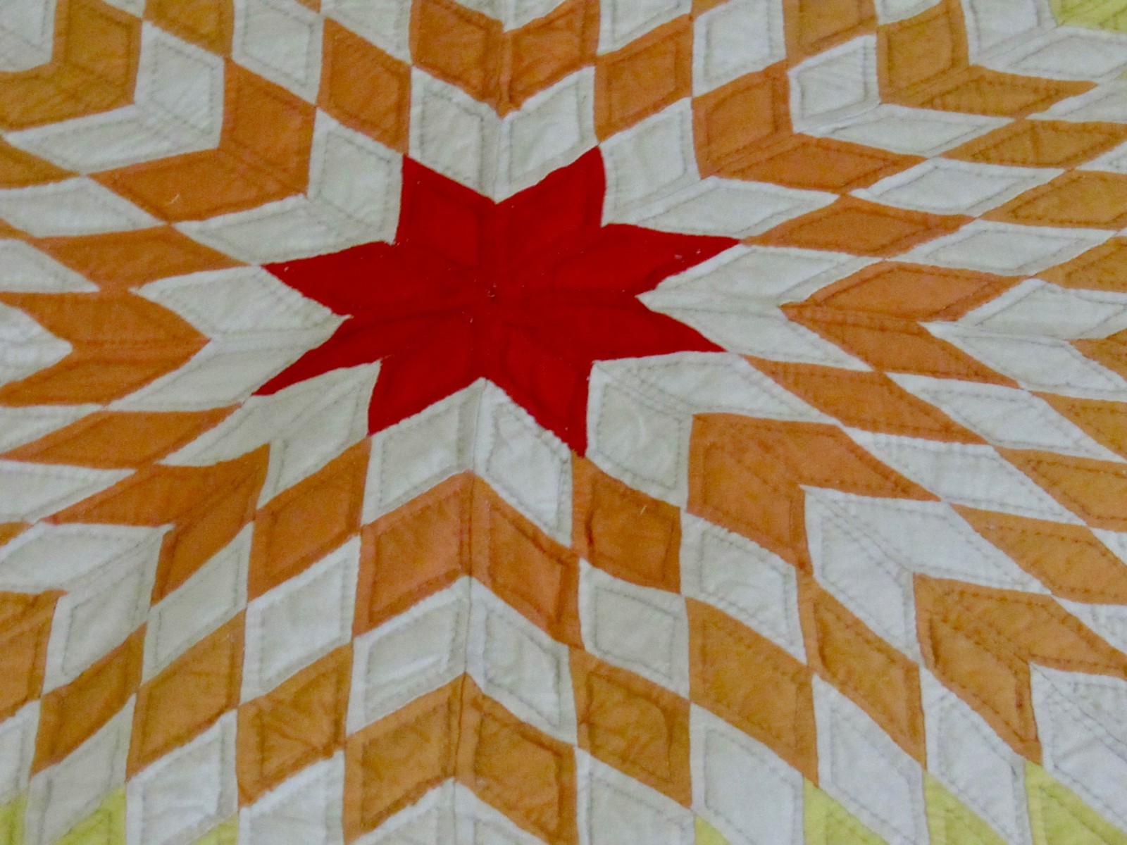 Quilts Bedding, Hand Stitched Antique Lone Star Quilt Sz. Queen