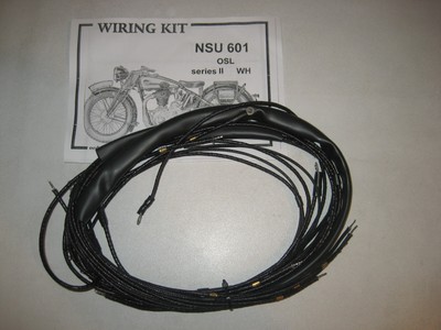 NSU 601 OSL WH SCHWARZLACK KABELBAUM MIT SCHALTPLAN. WIRING KIT. NEU!