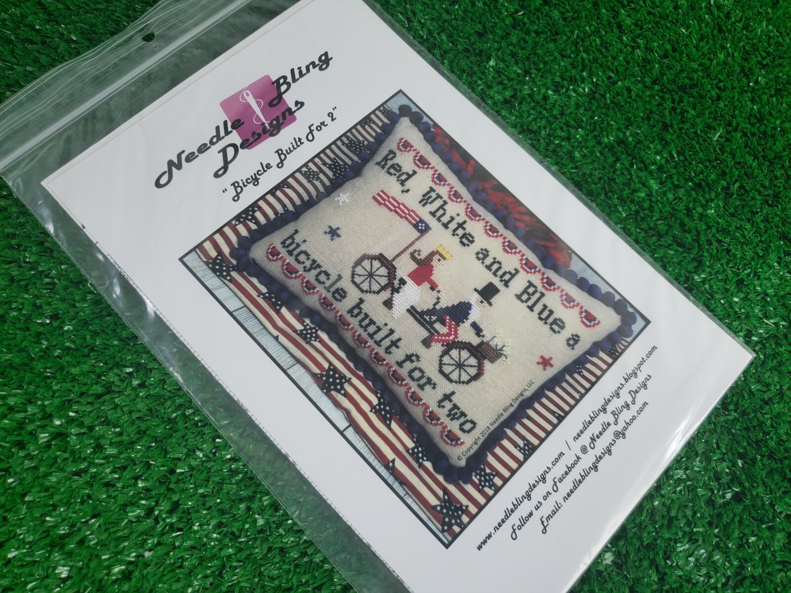 Built For 2 - Cross Stitch Pattern - Needle Bling Designs - Patriotic