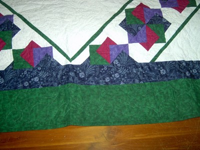 Queen Hand Made Star Spin Quilt  95x95  NEW