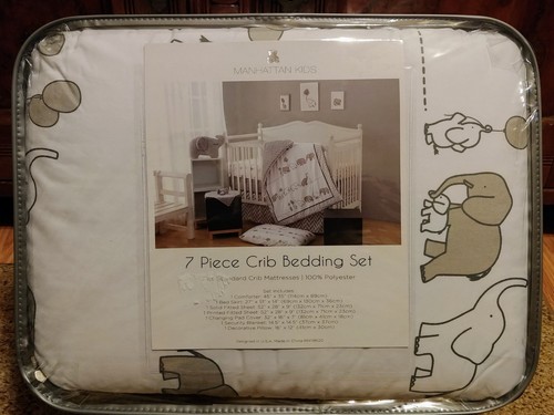 Manhattan Kids 7 Pc Elephant Crib Bedding Set
