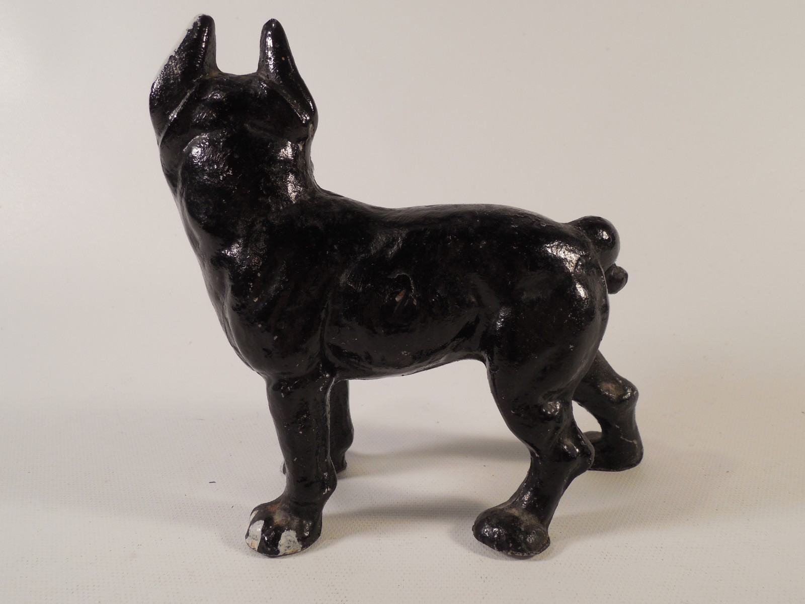 Metal Black White French Bull Dog Miniature Decorative Doorstop Boston Terrier