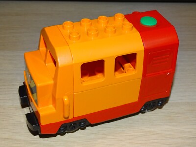 1x Lego Duplo Lok Eisenbahn rot orange