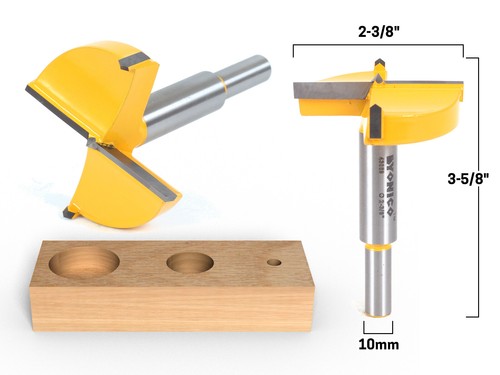 2-3/8" Diameter Carbide Forstner Drill Bit - 10mm Shank - Yonico 43059C