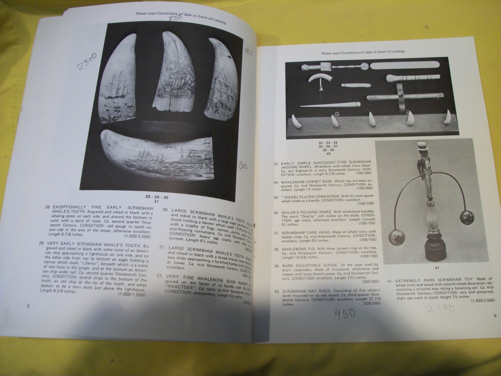 Bourne Rare Marine Antiques Catalog March 14, 1989 - Scrimshaw Prints + Excel
