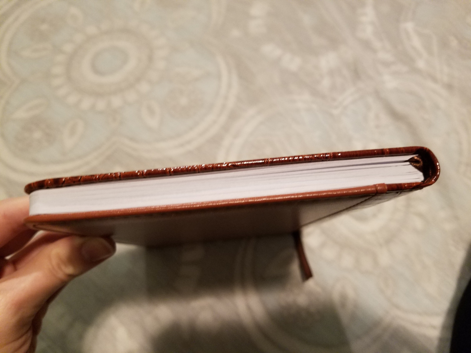 Journal Notebook Faux Crocodile Textured Hardcover Brown w/ Ribbon Bookmark