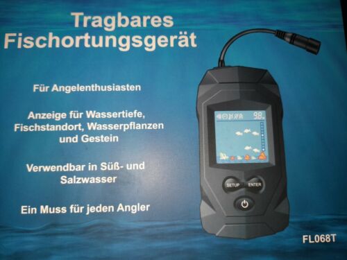 Fischortungsgerät 100m Tragbar Echolot Sonar Sensor LCD Alarm Fischfinder 