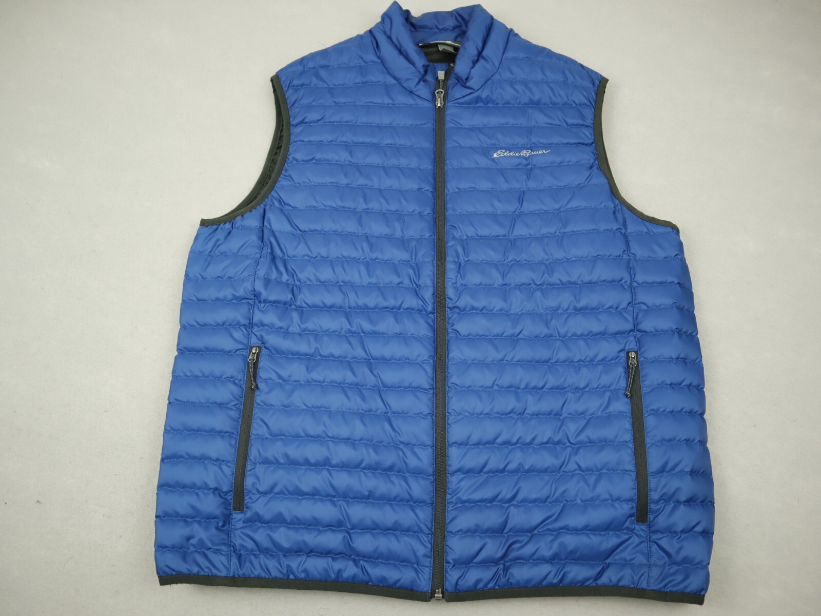 Eddie Bauer Vest Men Large Blue EB700 Full Zip Sleeveless