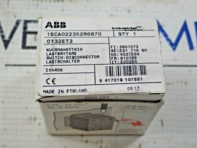 NEW ABB 1SCA022352R6870  OT32ET3 Disconnect Switch 40A