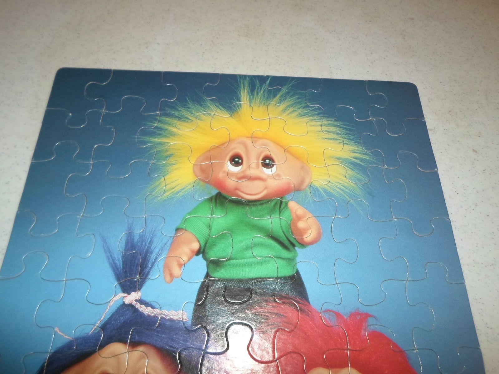 100% Complete! Troll Doll 63 Piece Puzzle Birthday Cupcake Cake Party Red Yellow