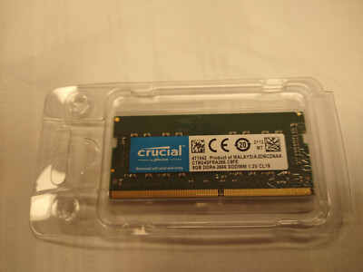 Crucial 8GB Laptop Memory DDR4 2666 MHz CL19 SODIMM Non-ECC RAM CT8G4SFRA266