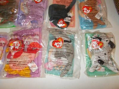 16 McDonald's Mini Teenie TY Beanie Babies 1993 + 1999 Unopened
