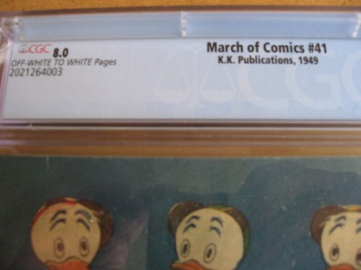 MARCH OF COMICS 41 CGC 8.0 DONALD DUCK UNCLE SCROOGE BARKS 1949 HIGH GRADE