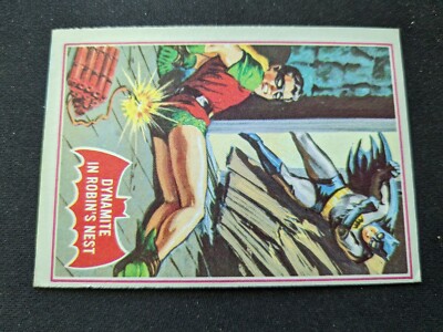 1966 Topps Batman Red Bat # 33A Dynamite in Robin's Nest (VG/EX)