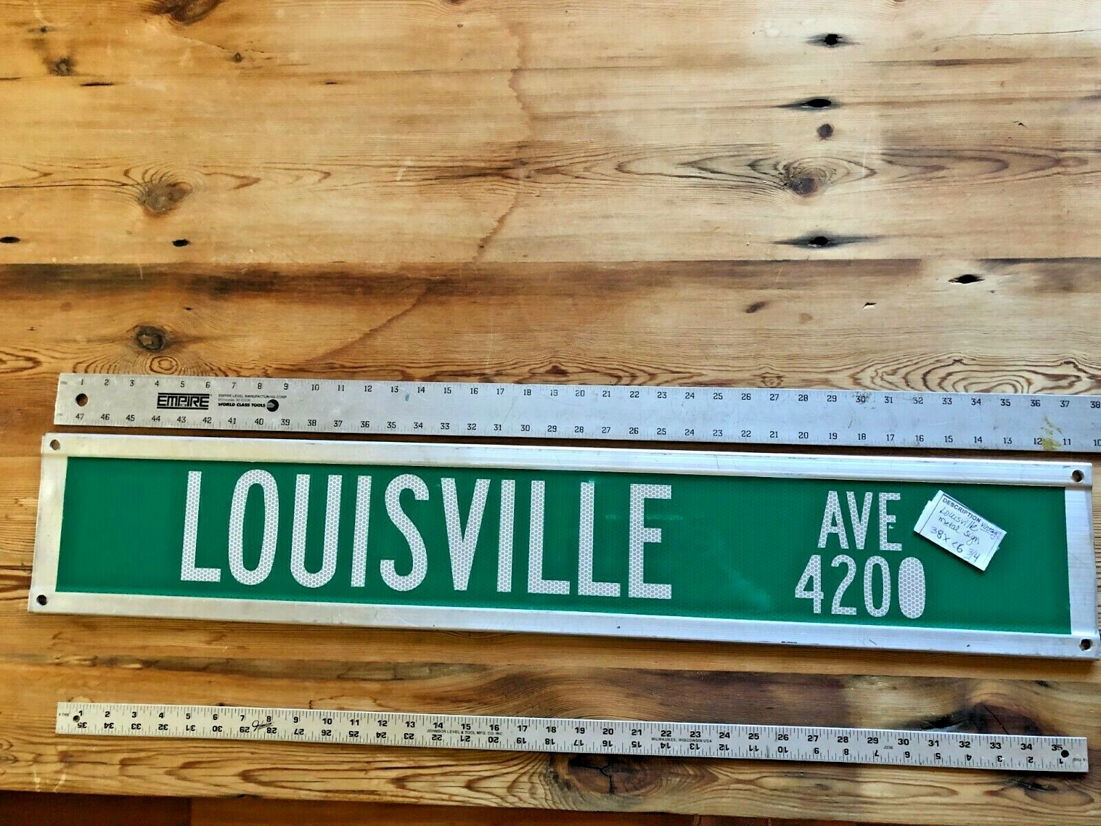 Vintage Louisville Double Sided Retired Street Sign Huge Reflective 420 4200 Ky