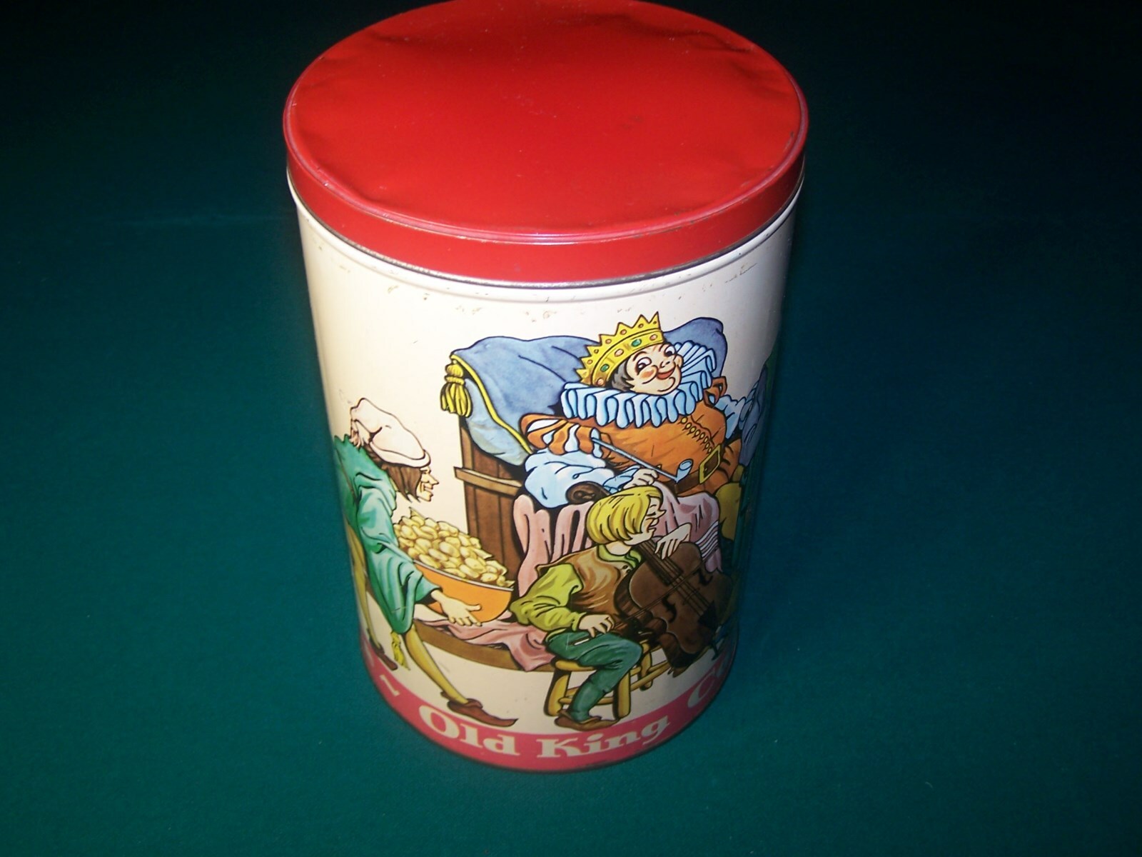 Vintage Colorful and  Decorative Tin Container -  Old King Cole Themed