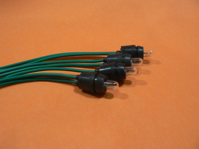 4 PCS JKL 73 T-1 3/4 SUB-MINIATURE GLASS WEDGE BASE 24V BULB WITH HOLDER & WIRE