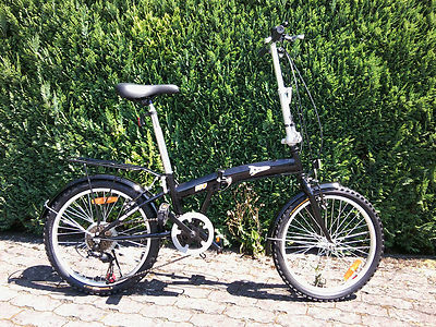 Klappfahrrad Klapprad  20 Zoll /16kg/ 6 GangFaltrad Camping /schwarz/weiß/silber