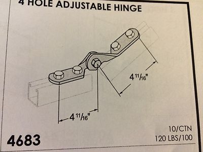(QTY 10) 4 Hole Adjustable Hinges for Unistrut Channel & B-Line #4683 P1354