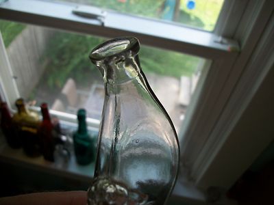 SMALL FIGURAL HAND BLOWN WOMAN'S SHOE PERFUME BOTTLE HAND BLOWN 1890S