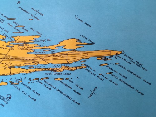 Isle Royal National Park Keweenaw County Michigan Vintage US Park Service Map