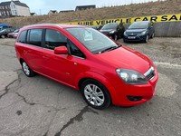 2012 VAUXHALL ZAFIRA 1.6 DESIGN 7 SEAT PETROL MANUAL