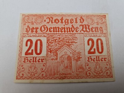 20 Heller 1920 excellent Condition Old BANKNOTE Austria  