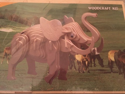 Elephant 3D Puzzle Woodcraft Kit Toy New /Sealed