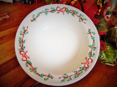 1 NEW OTHER(old stock INTERNATIONAL CHINA CHRISTMAS RIBBONS # 157 VEGETABLE BOWL