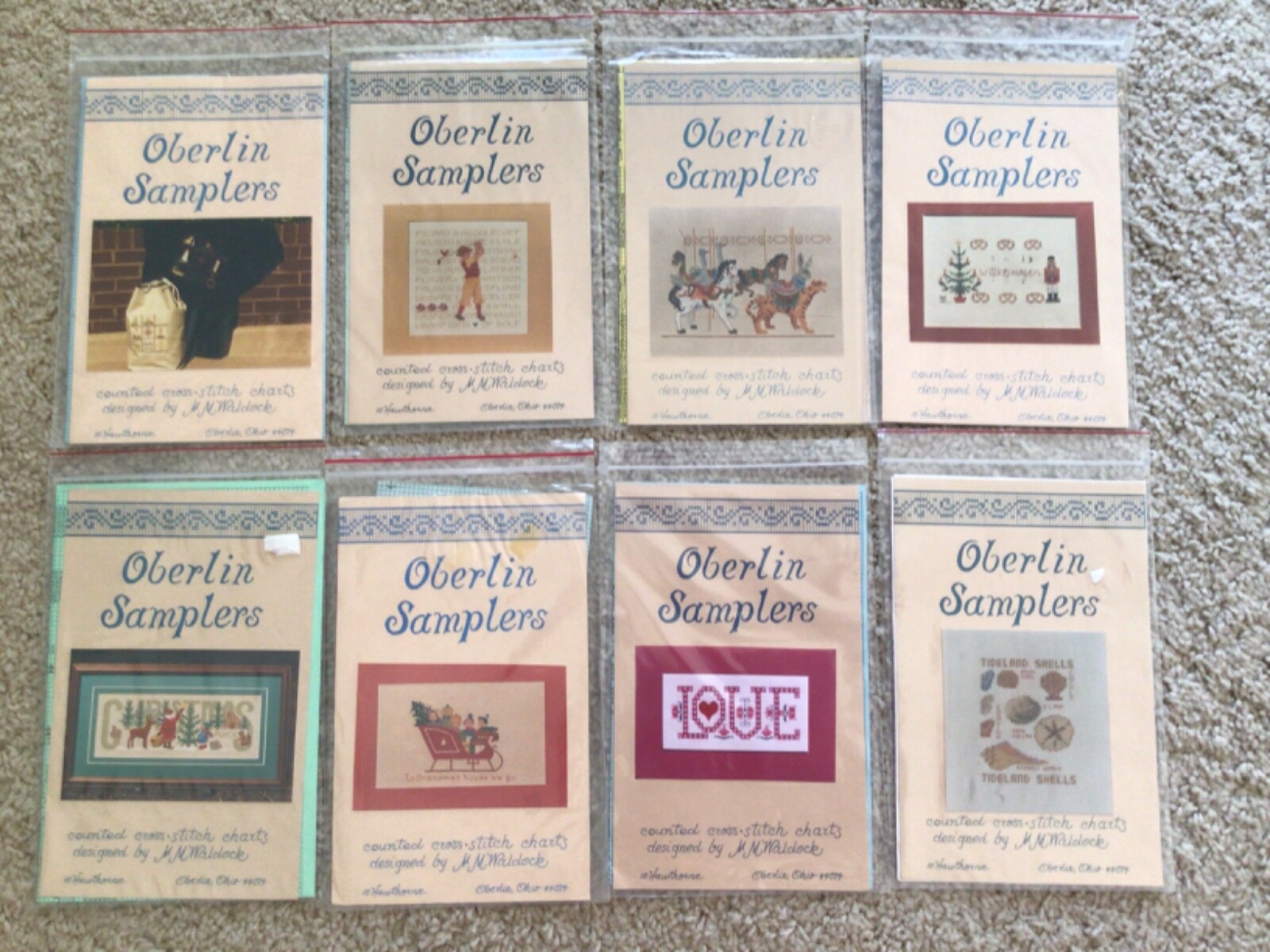 Oberlin Samplers Cross Stitch Patterns YOU CHOOSE Christmas Carousel
