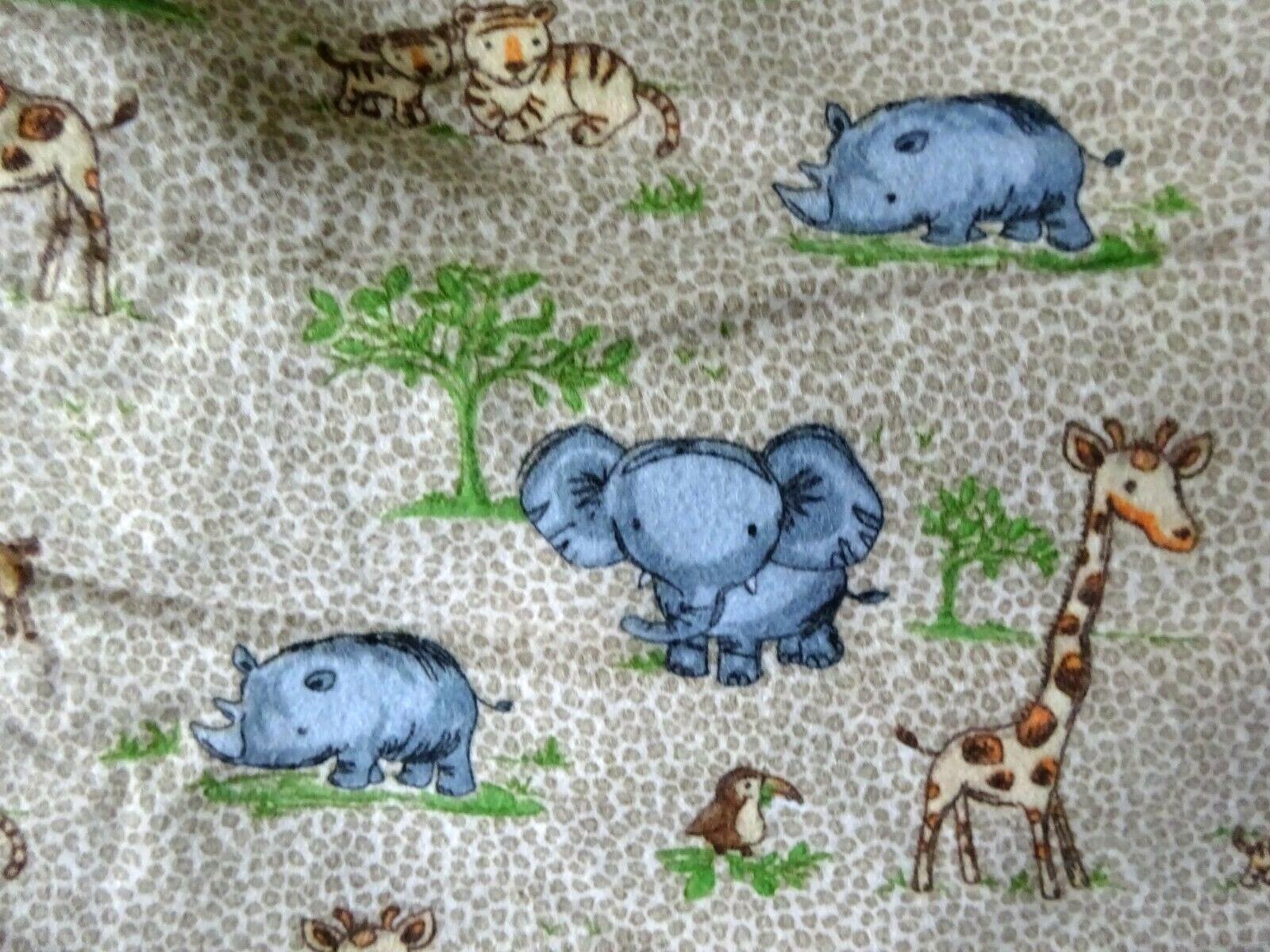 BABY ANIMALS ON SOFT COTTON FLANNEL FABRIC